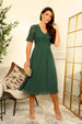 Lace V-Neck Pleated Dress - Petite by Double Second