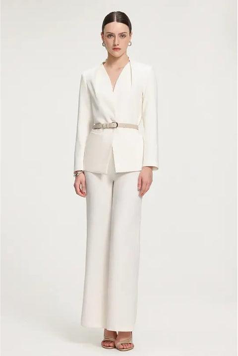 Belted Smooth Long Suit Set by Skye&Iris