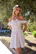 Ditsy Off The Shoulder Mini Dress by Pink Vanilla
