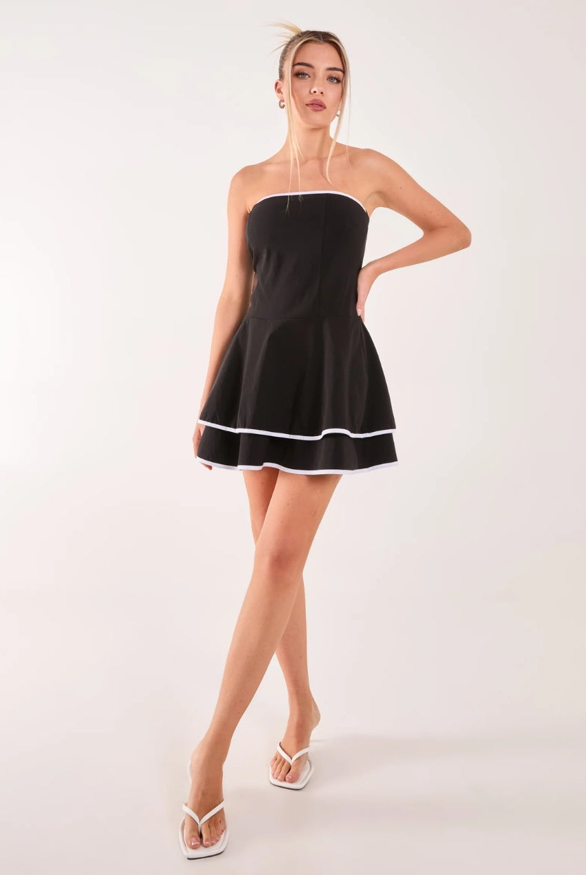 Bandeau Contrast Binding Mini Dress AW24132P031