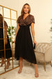 Chiffon Dress With Sequin Cape by Double Second