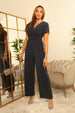 Tulip Sleeve Wrap Front Jumpsuit by Double Second