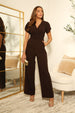 Tulip Sleeve Wrap Front Jumpsuit by Double Second