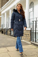 Long Padded Belted Puffer by Double Second