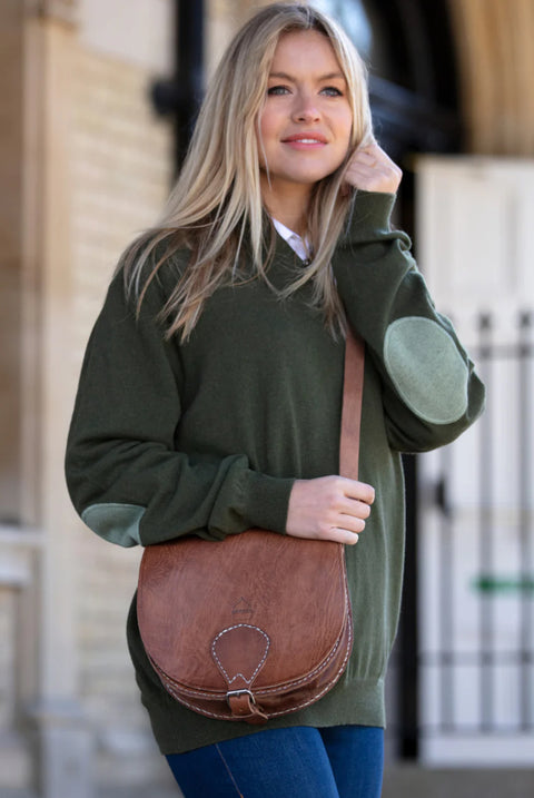 The Temara Large Saddle Bag In Tan by Berber Leather