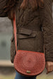 The Temara Embossed Saddle Bag In Light Brown by Berber Leather