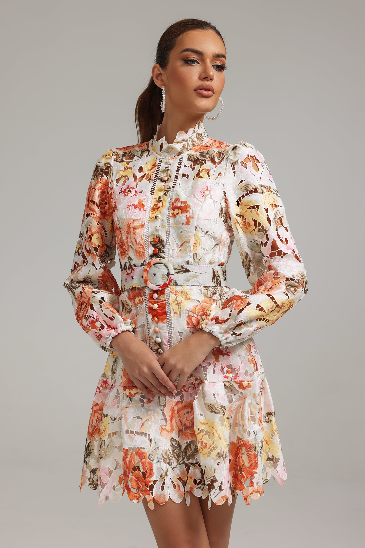 Jenny Printed Cutout Mini Dress C231200442