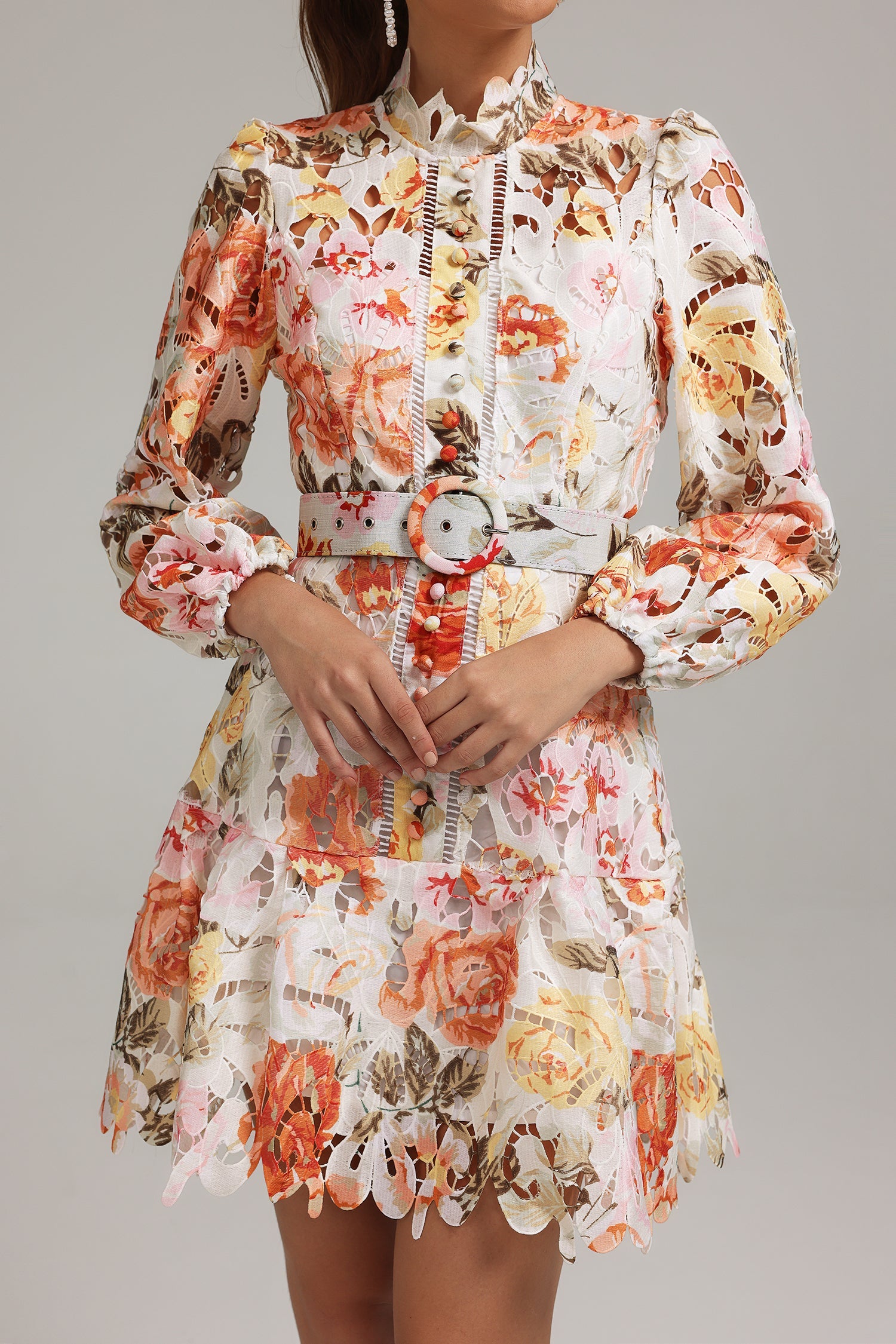 Jenny Printed Cutout Mini Dress C231200442