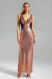 Winifred V Neck Sequins Maxi Dress by Bella Barnett