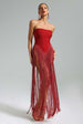 Valentina Strapless Fringe Dress by Bella Barnett