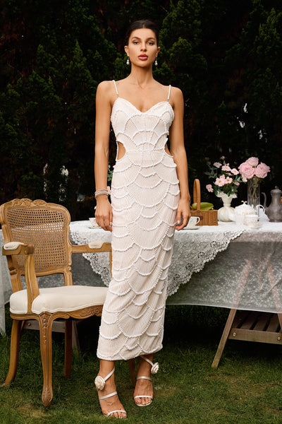 Teresa Pearl Sequin Midi Dress by Bella Barnett