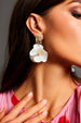 Fennel Geometry Flowers Earrings by Bella Barnett
