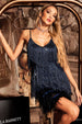 Kamo Sequin Fringes Mini Dress by Bella Barnett