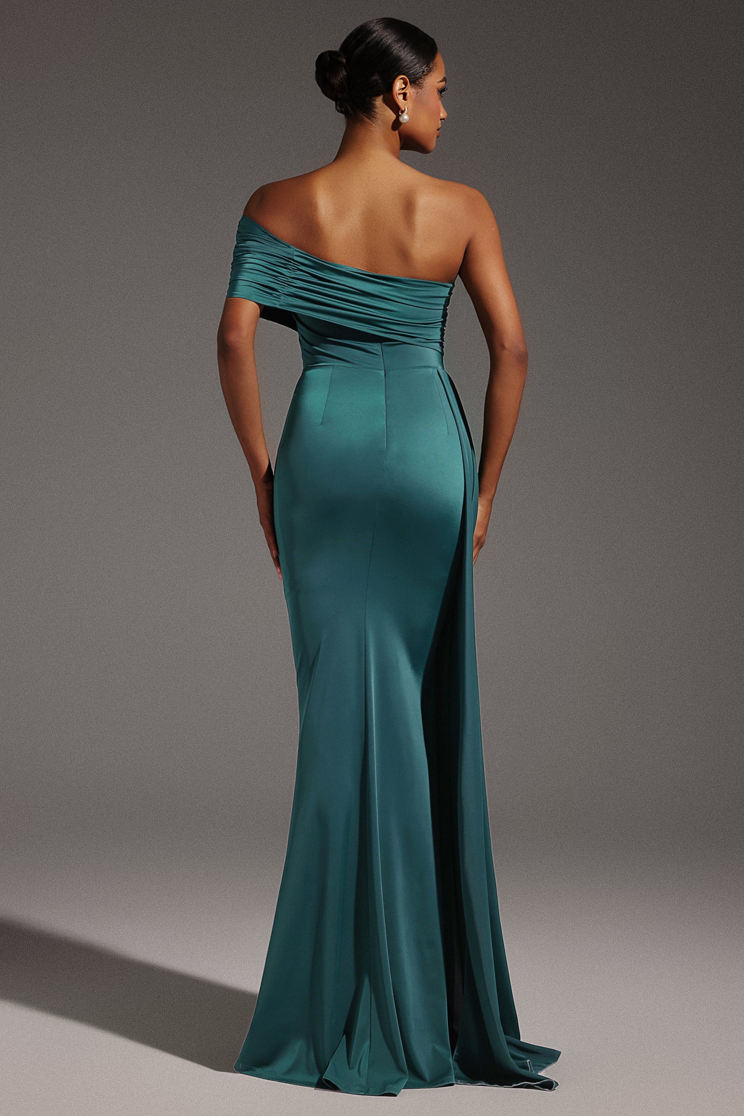 Ethel Sleeveless One Shoulder Fold Maxi Dress D250101113