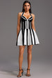 Eudora Halter Sleeveless Streak Bandage Mini Dress by Bella Barnett