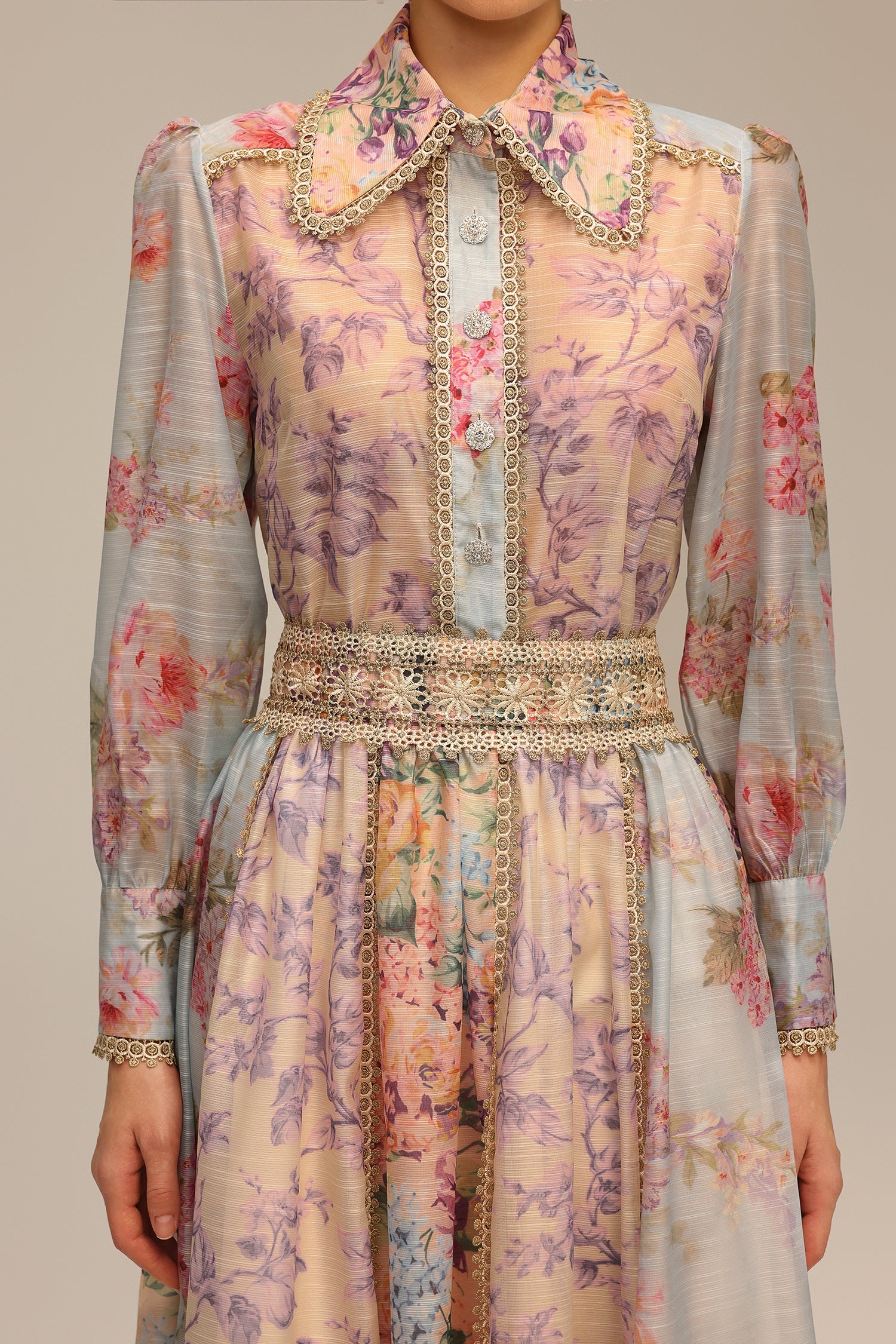 Ruby Long Sleeve Floral Printed Lace Top And Skirt Two-Piece Set C250300202
