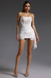 Rosel Asymmetric Lace Mini Dress - White by Bella Barnett