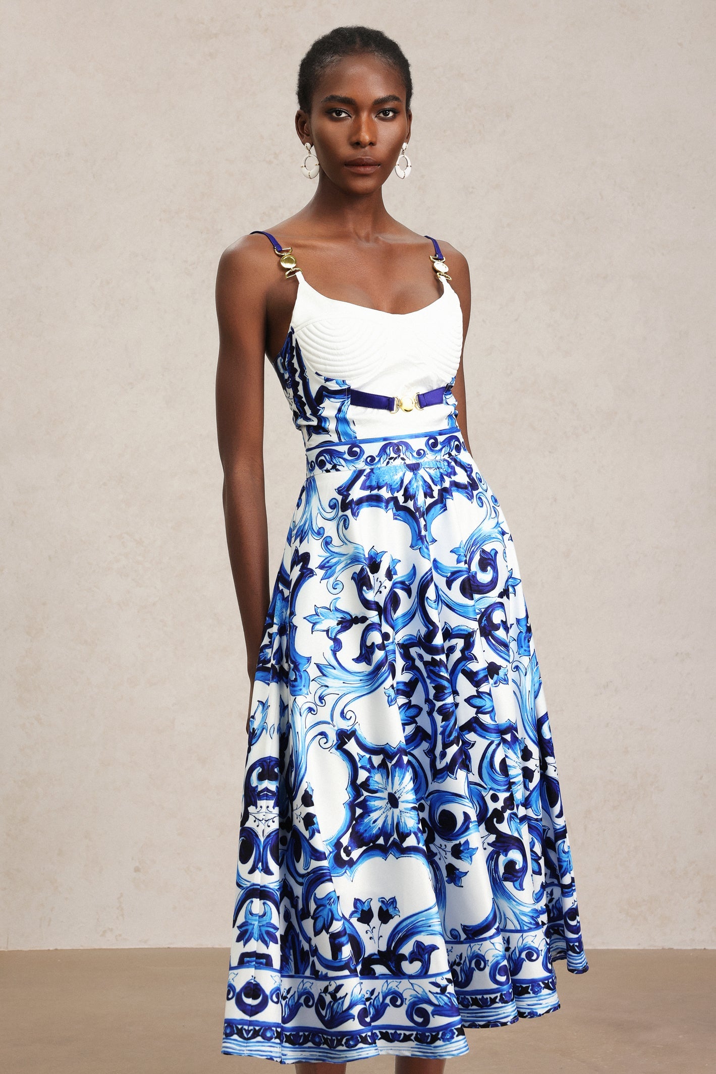Kaona Halter Floral Printed Top And Skirt Two-Piece Set C250400031