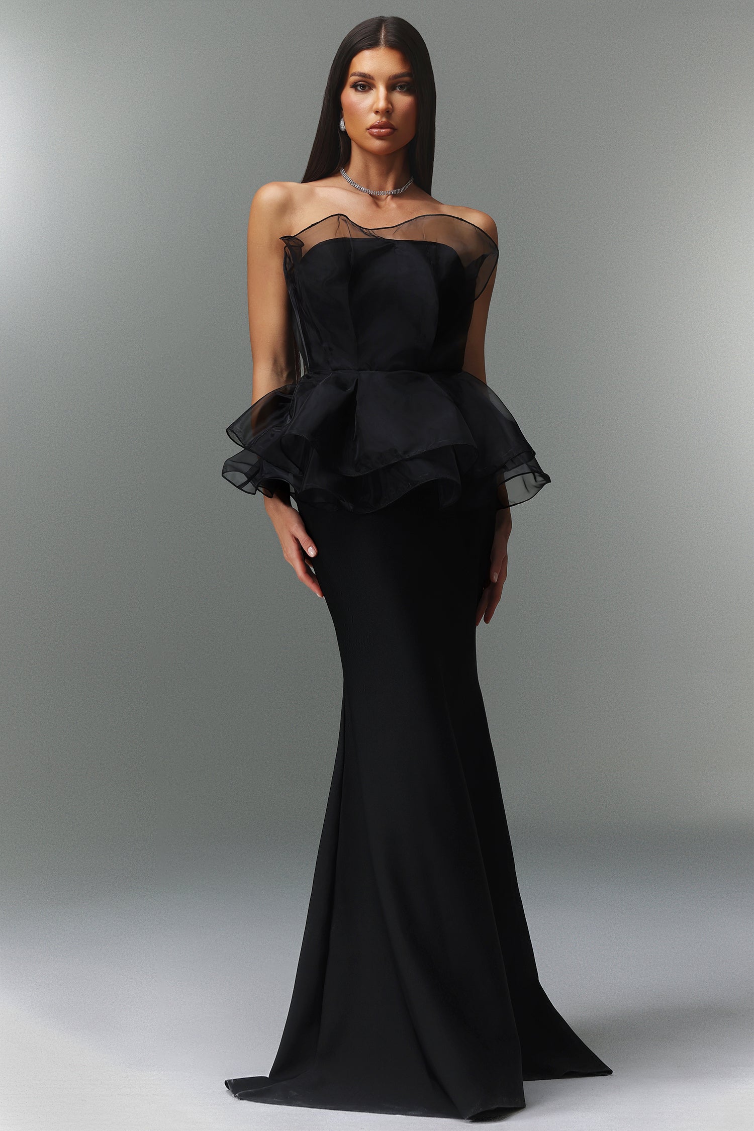 Oria Sleeveless Fishtail Bandage Maxi Dress D250201579