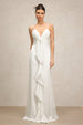 Yvonne Sleeveless V-Neck Flowers Flounce Maxi Dress by Bella Barnett