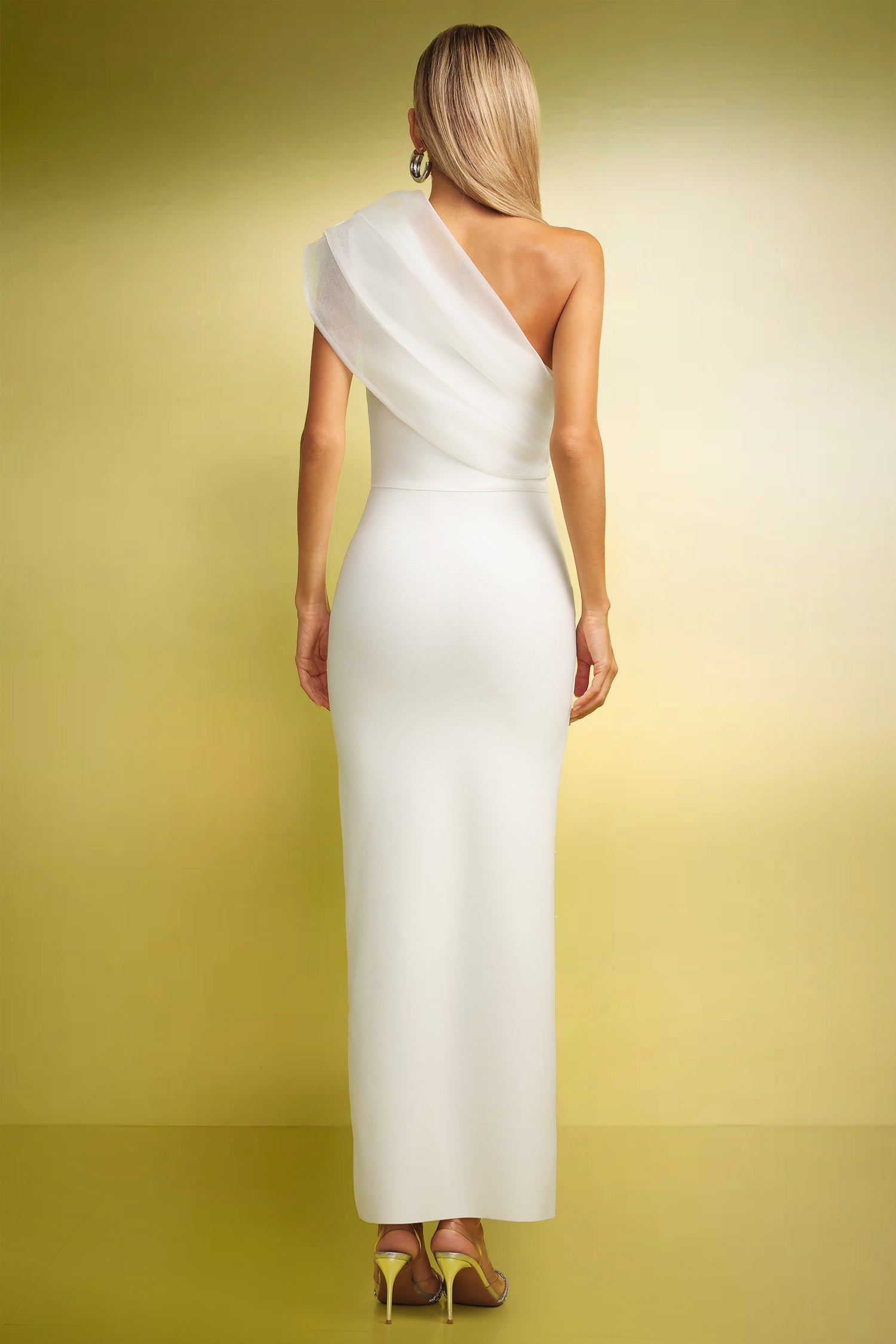 Pana One Shoulder Diamond Slim Bandage Maxi Dress D250501318