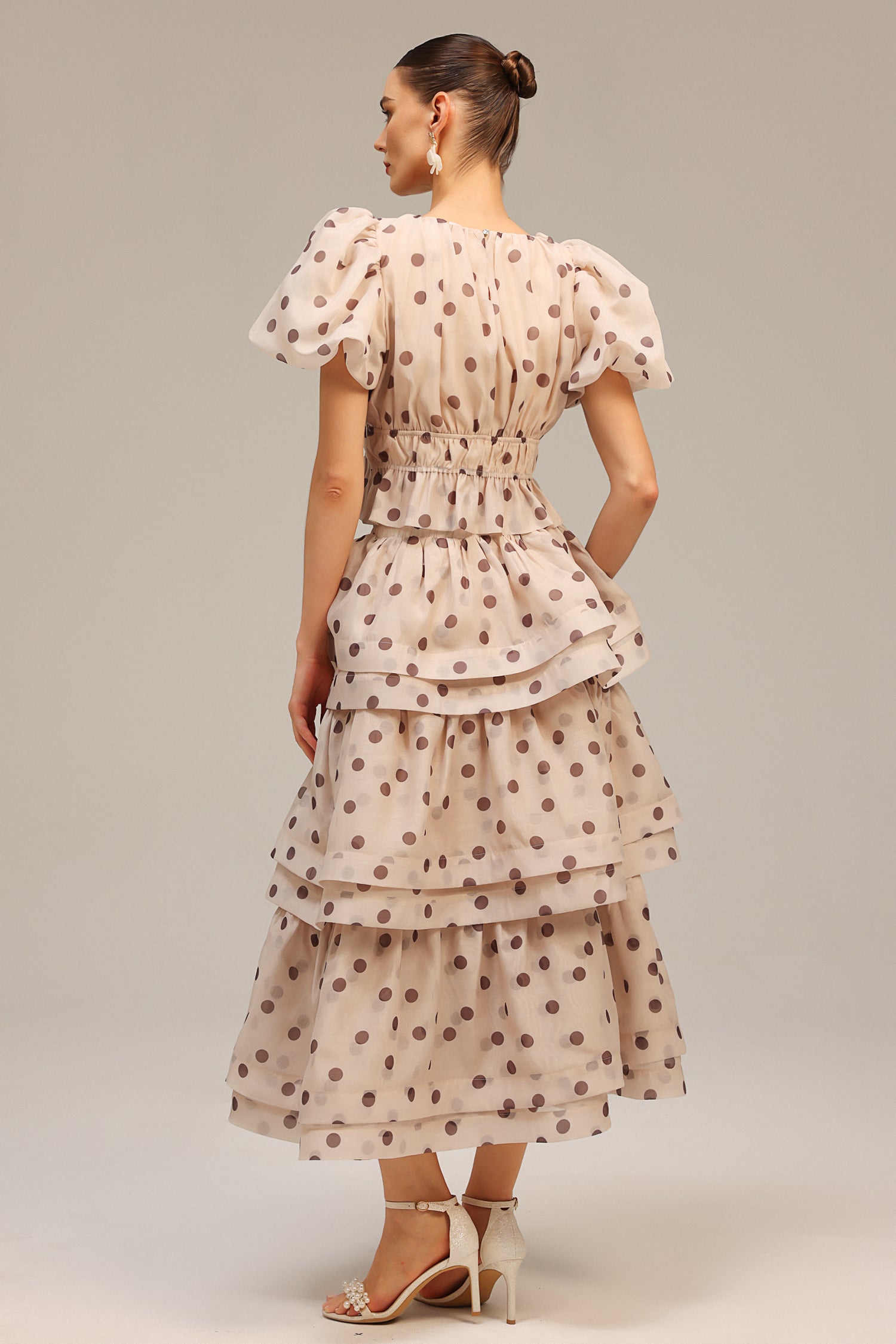 Willa Puff Sleeves Dot Printed Top And Skirt Two-Piece Set C250300326-Floral