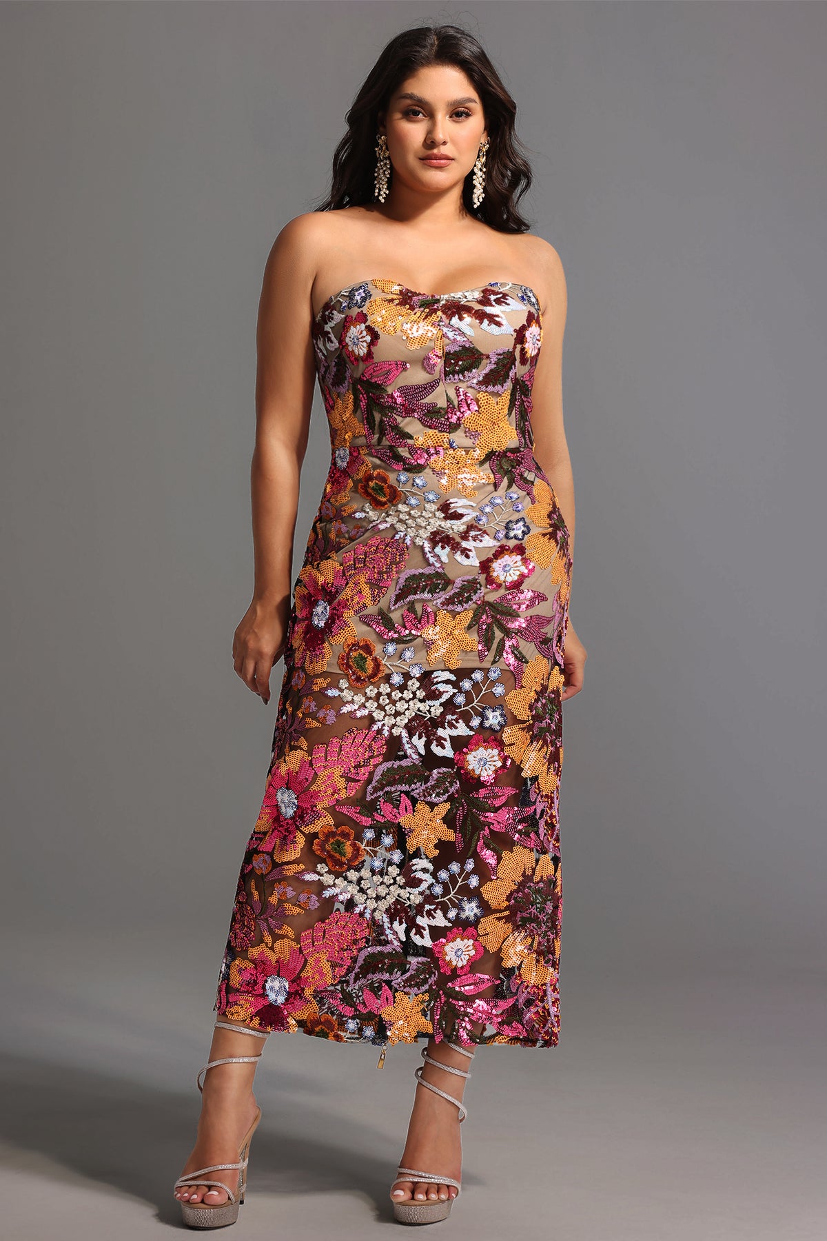 Satu Floral Glitter Maxi Dress D231100334