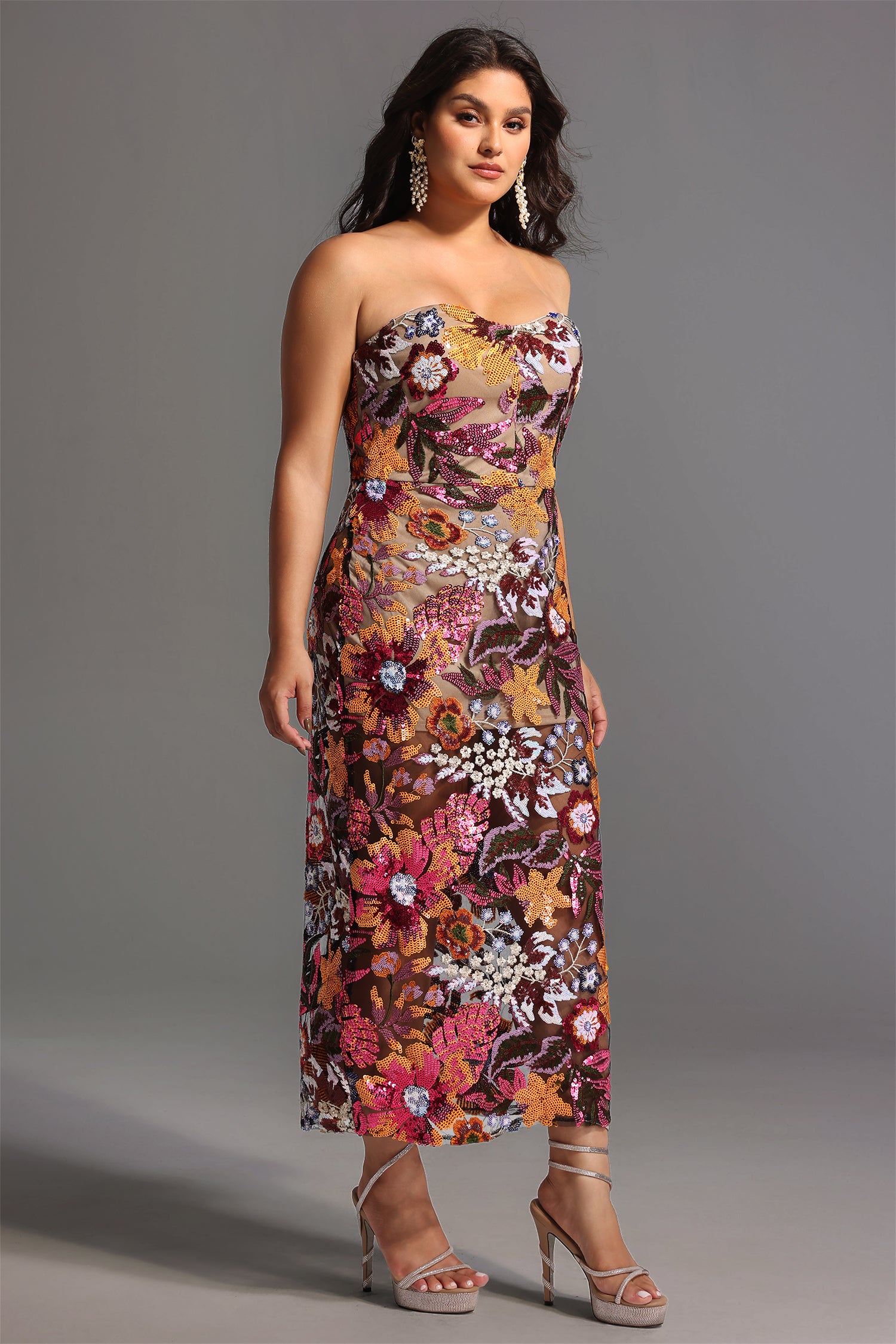 Satu Floral Glitter Maxi Dress D231100334
