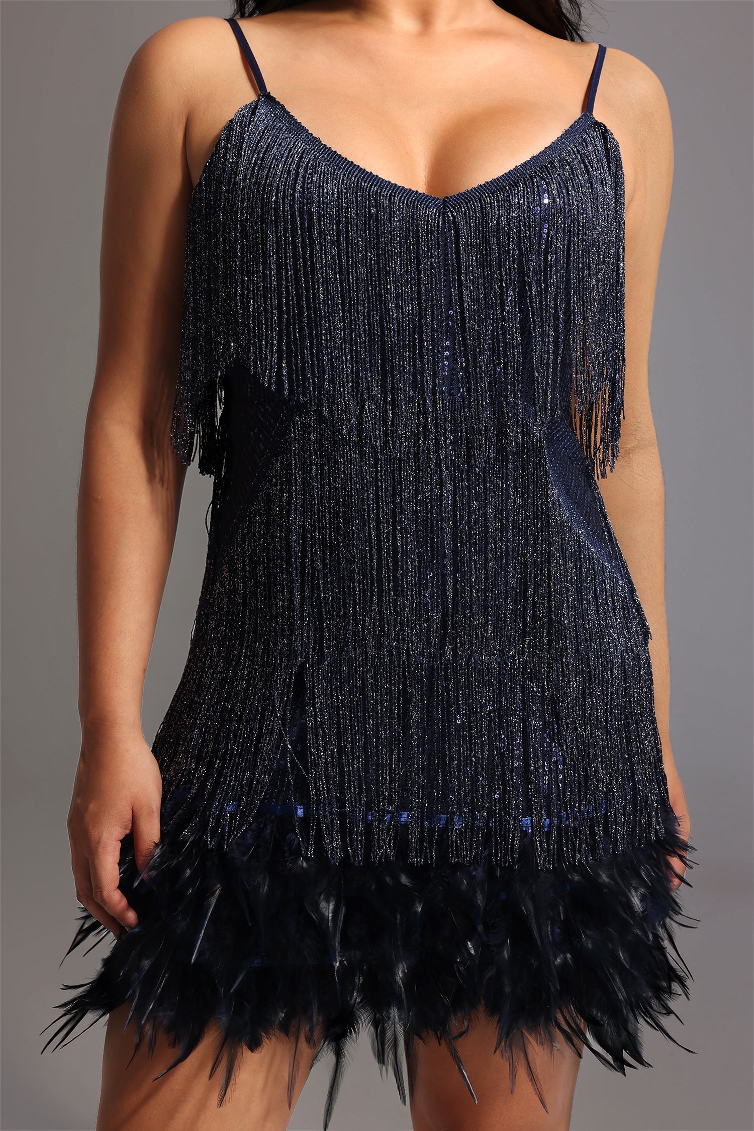 Kamo Sequin Fringes Mini Dress D241101427