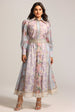 Ruby Long Sleeve Floral Printed Lace Top And Skirt Two-Piece Set by Bella Barnett