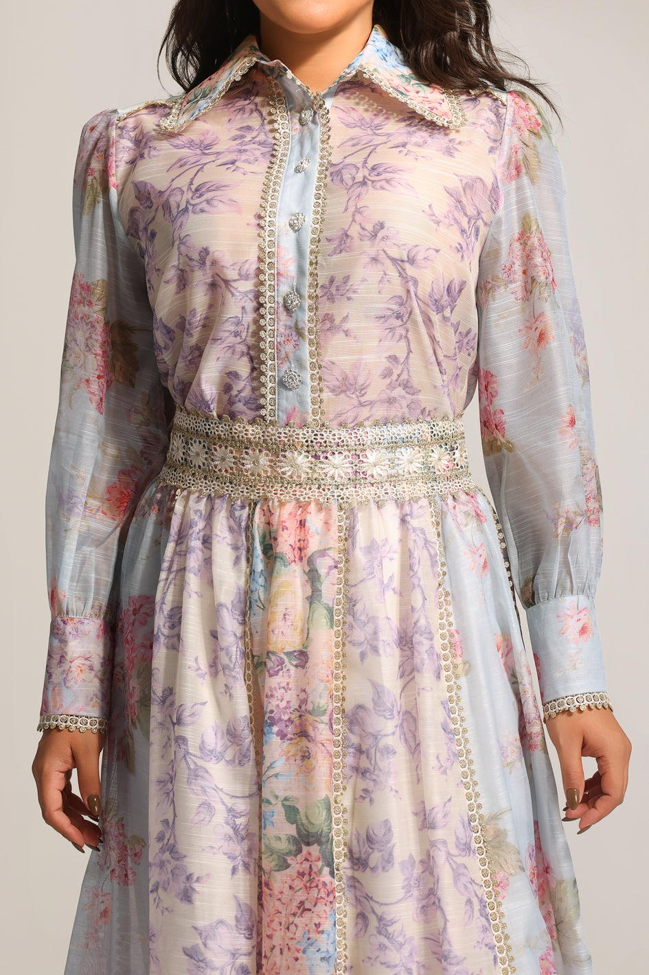 Ruby Long Sleeve Floral Printed Lace Top And Skirt Two-Piece Set C250300202-FLORAL