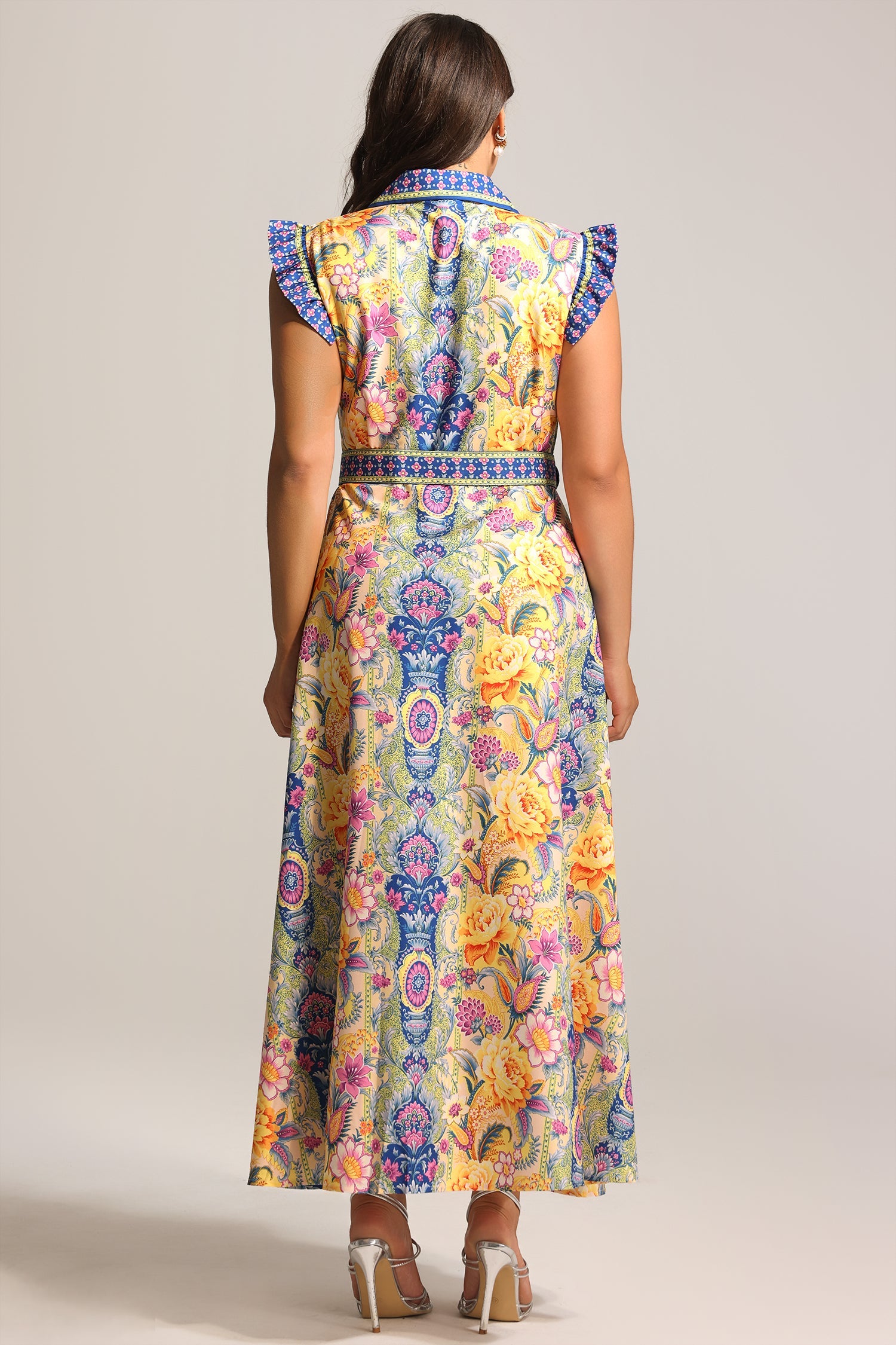 Naida Floral Printed Sleeveless Maxi Dress C250300303-FLORAL