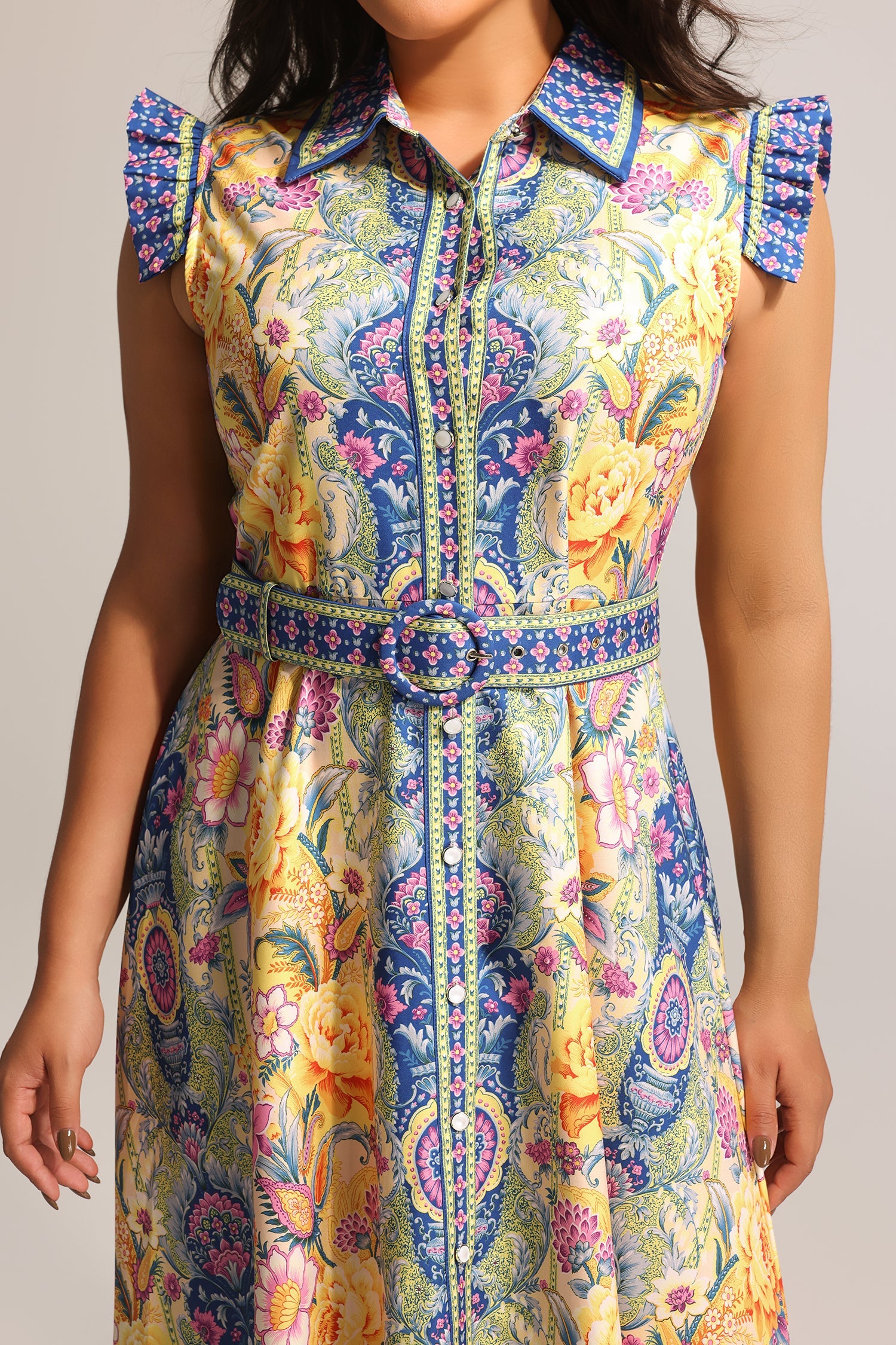 Naida Floral Printed Sleeveless Maxi Dress C250300303-FLORAL