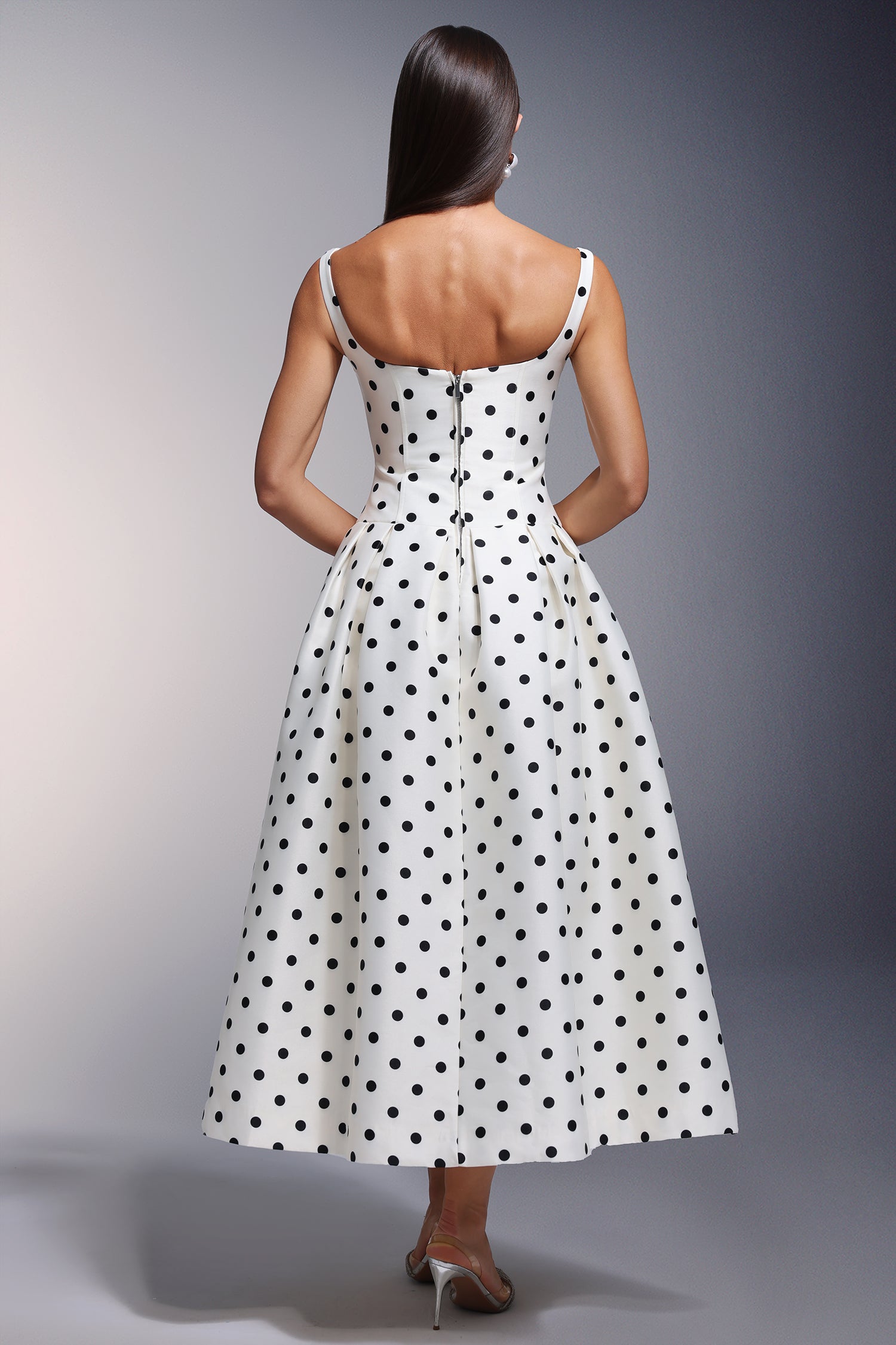 Zada Sleeveless Wave Point Maxi Dress D250501544