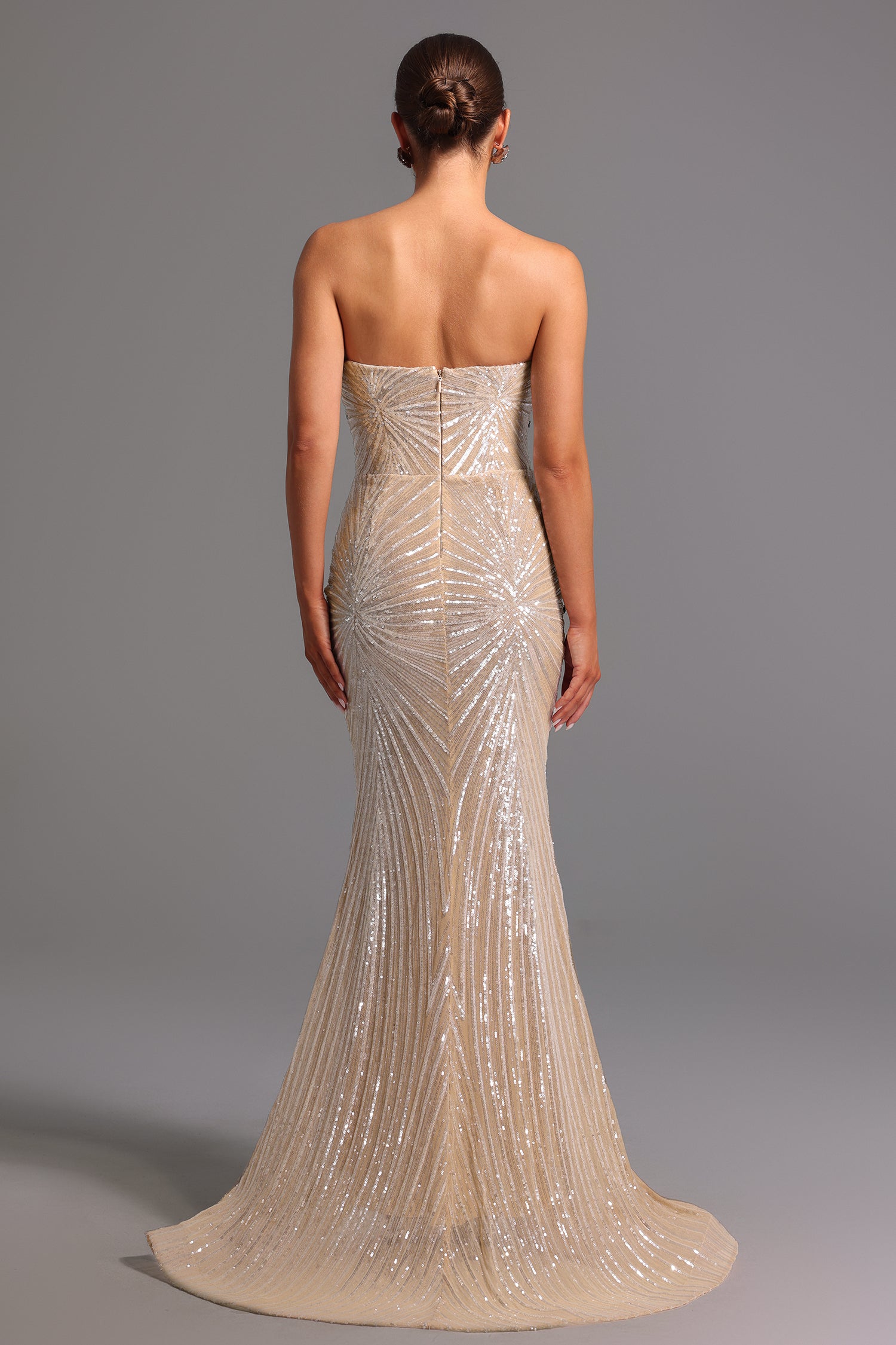 Kori Strapless Diamond Sequins Maxi Dress D250601423