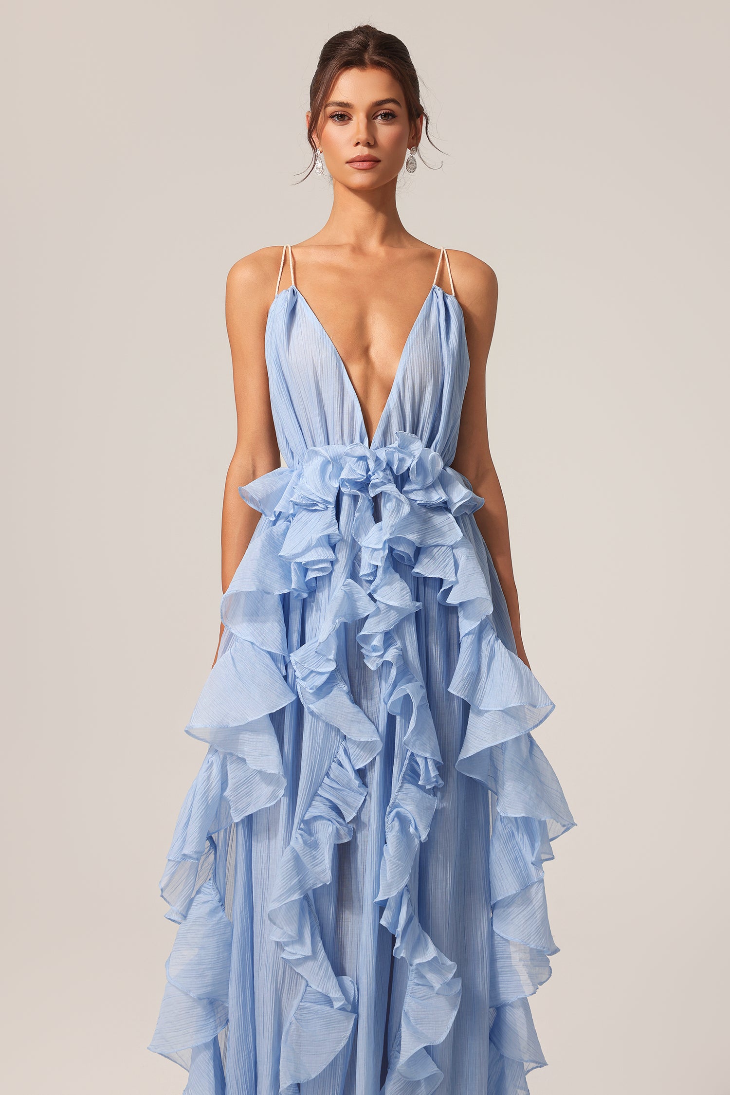 Quincy Sleeveless Backless Folds Maxi Dress C250600035