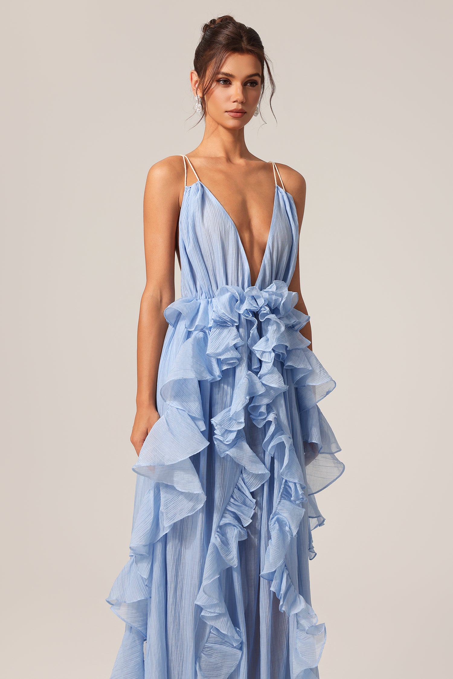 Quincy Sleeveless Backless Folds Maxi Dress C250600035