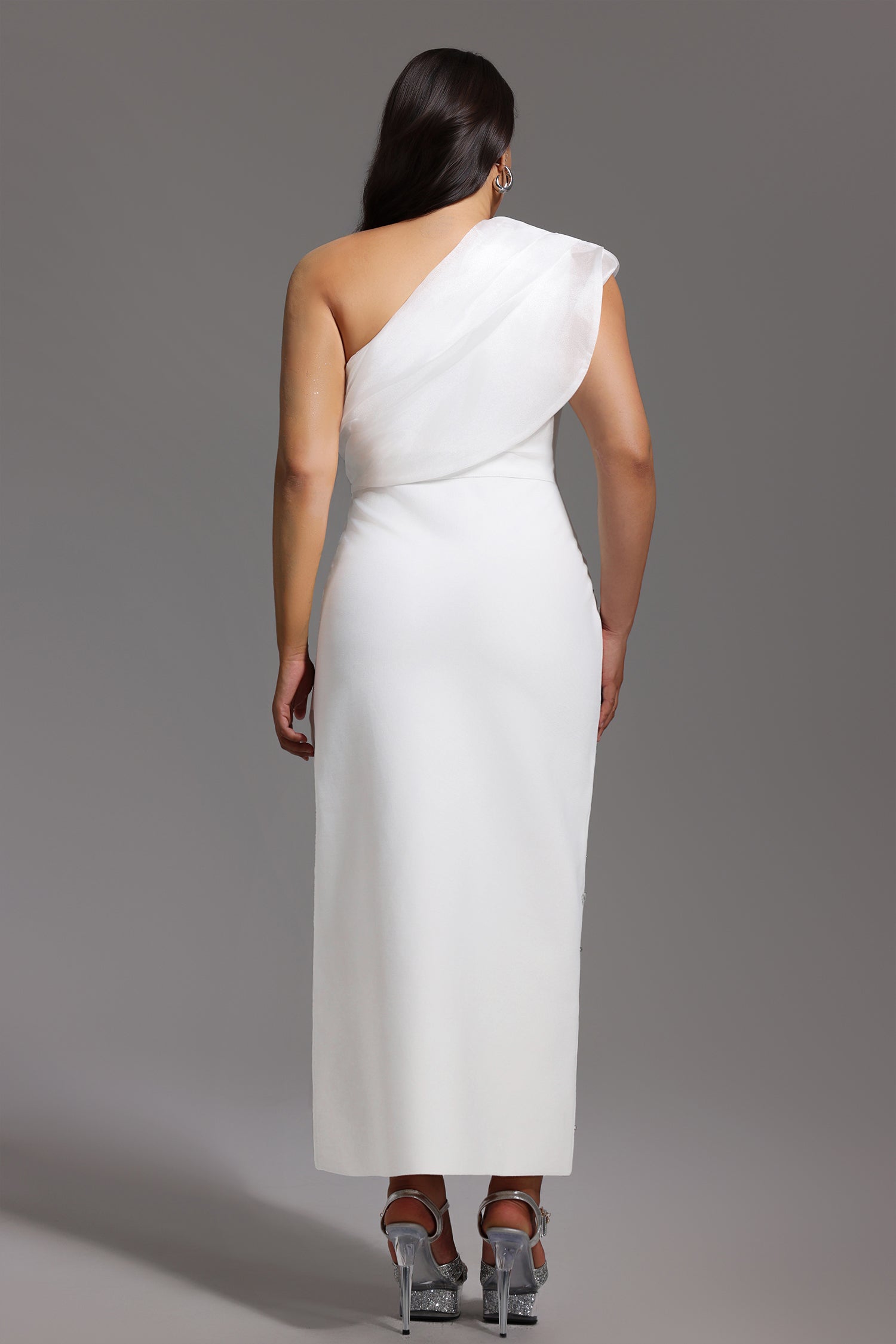 Pana One Shoulder Diamond Slim Bandage Maxi Dress D250501318