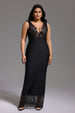 Janano Lace Deep V Maxi Dress by Bella Barnett