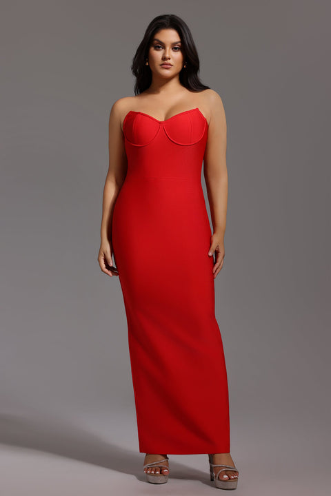 Dotte Maxi Bandage Dress - Red by Bella Barnett