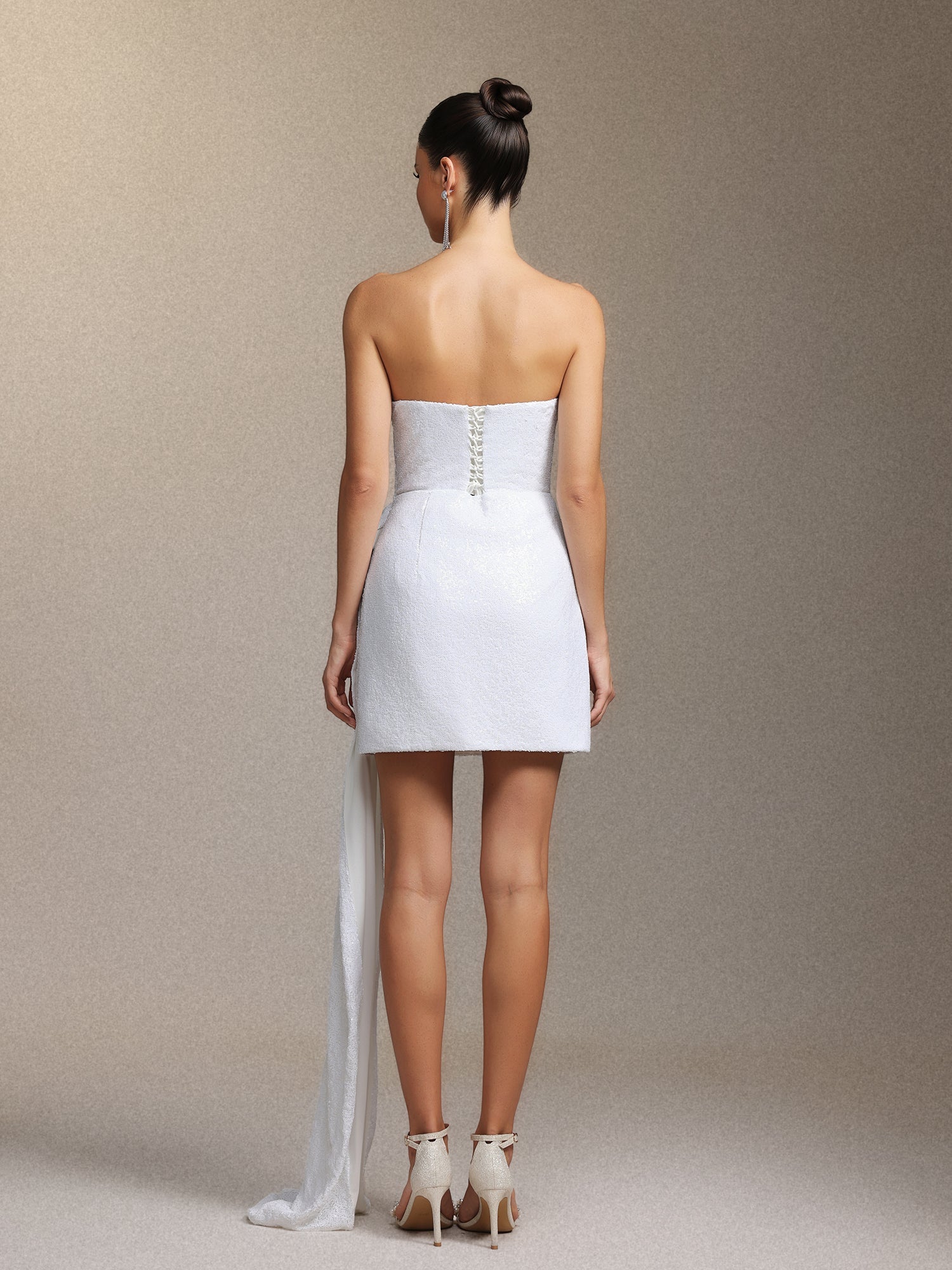 Vali Strapless Pleated Ribbon Mini Skirt W250804101