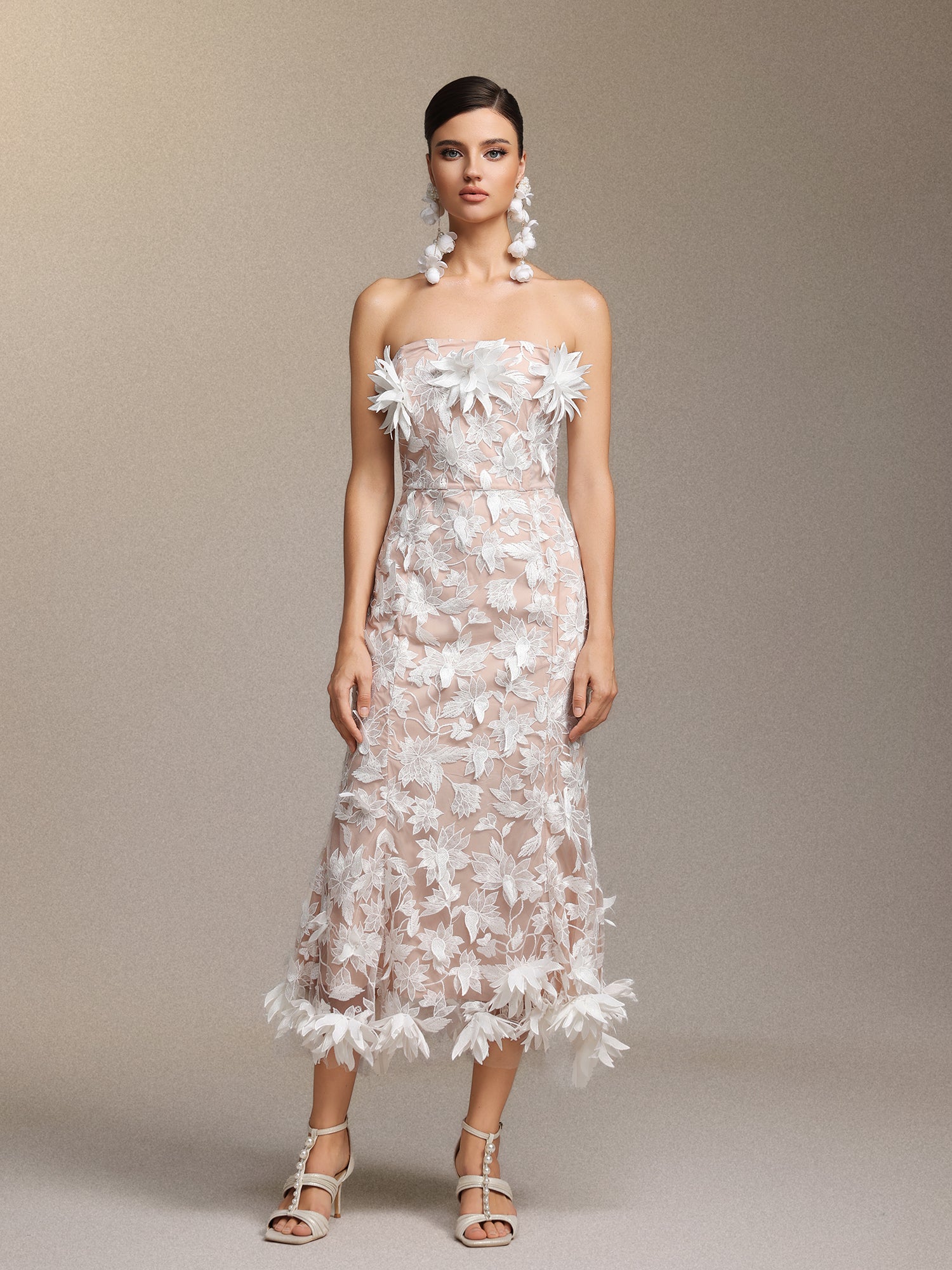 Kater Sleeveless Flowers Lace Maxi Dress D250401524