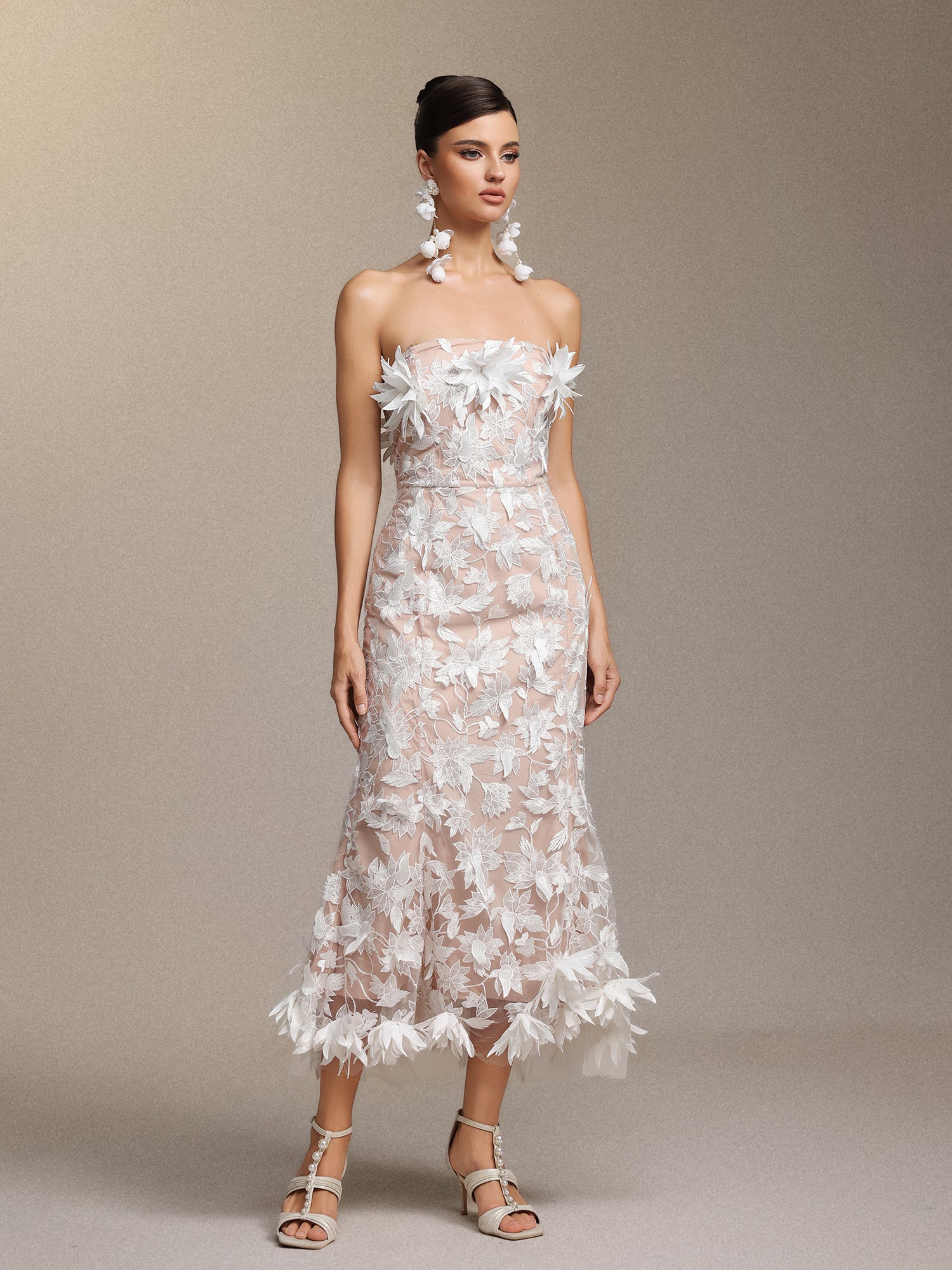 Kater Sleeveless Flowers Lace Maxi Dress D250401524