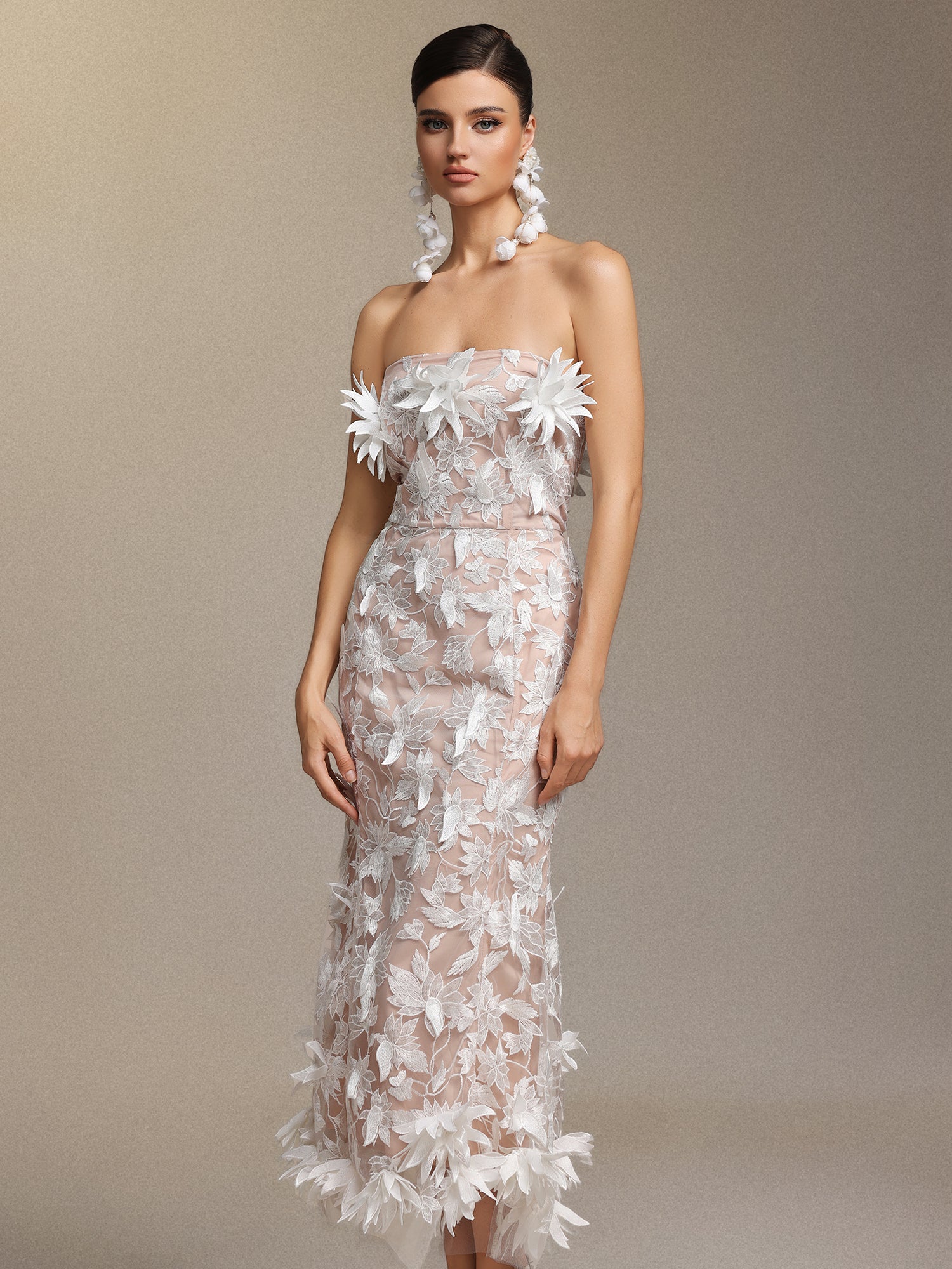 Kater Sleeveless Flowers Lace Maxi Dress D250401524