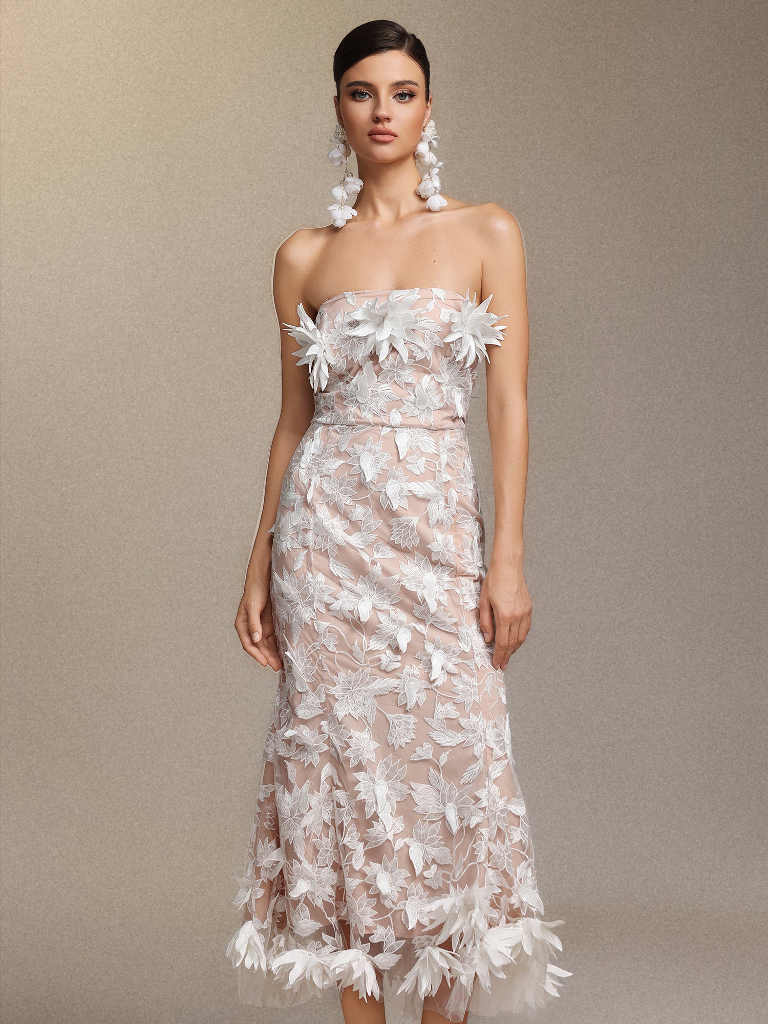 Kater Sleeveless Flowers Lace Maxi Dress D250401524