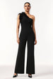 Ueza One Shoulder Sleeveless Feather Maxi Jumpsuit by Bella Barnett