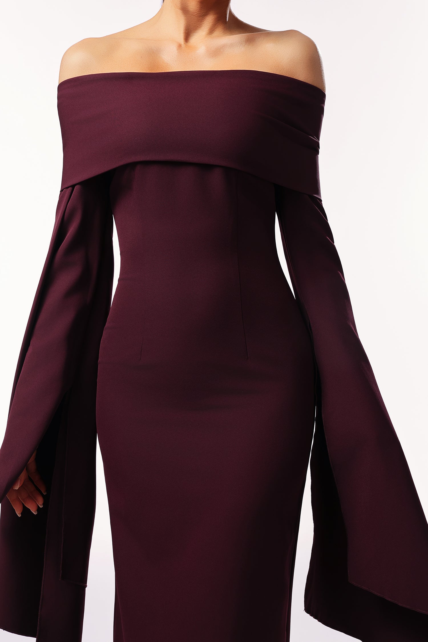 Zaria Off The Shoulder Long Sleeves Maxi Dress D250801302