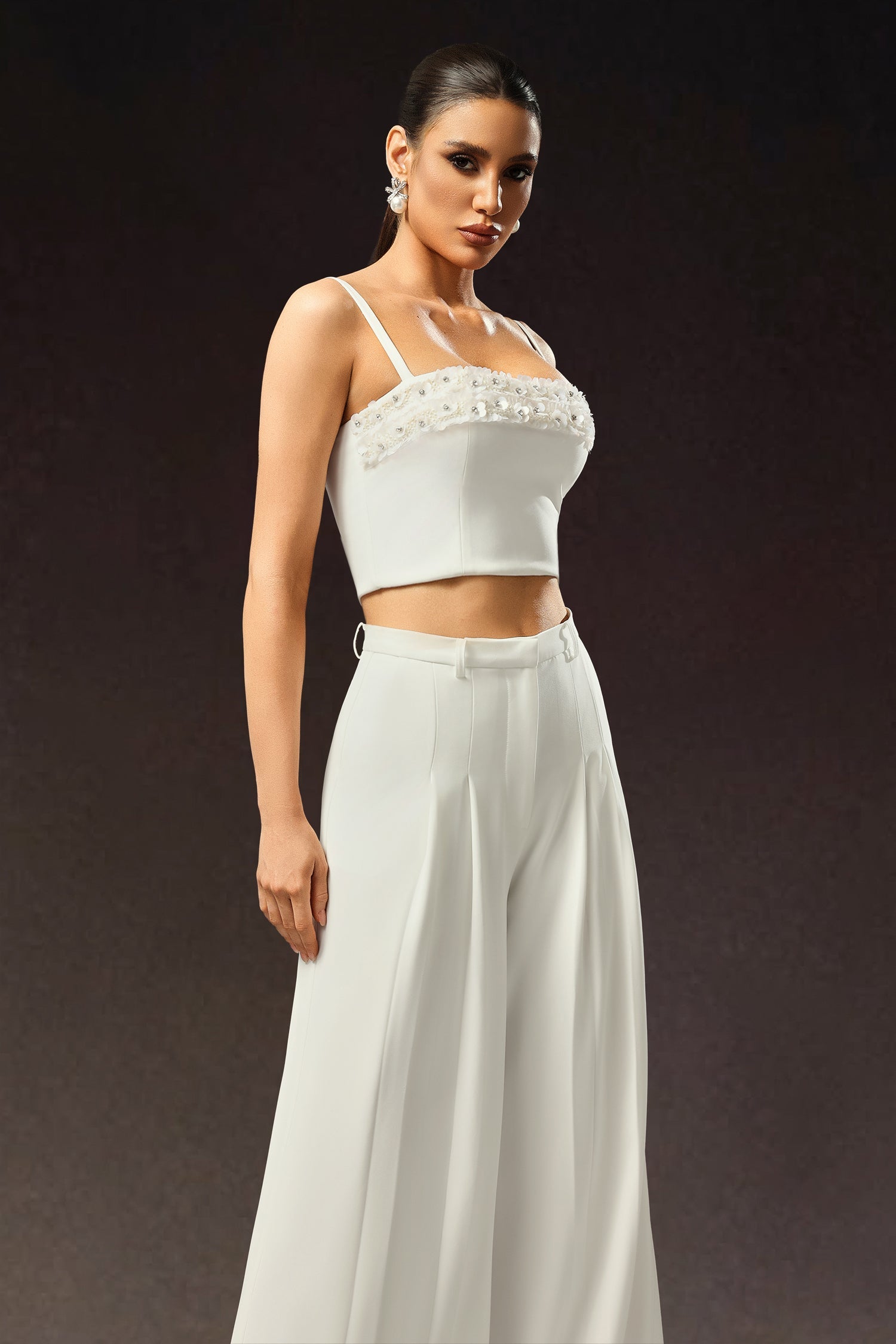 Zaysha Sleeveless Diamond Flower Maxi Two-Piece Set D250104001