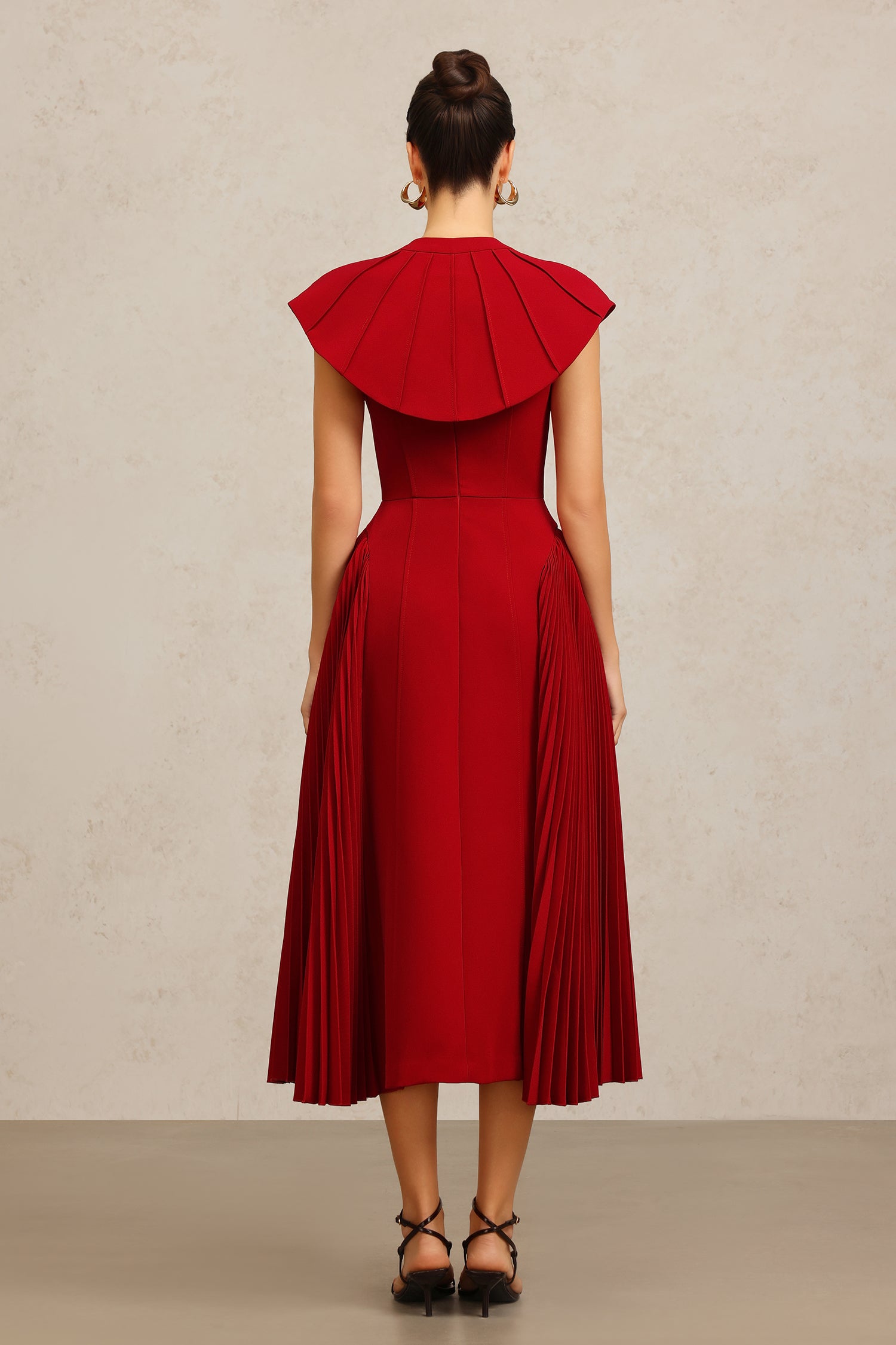 Verna Halter Folds Maxi Dress C250800012