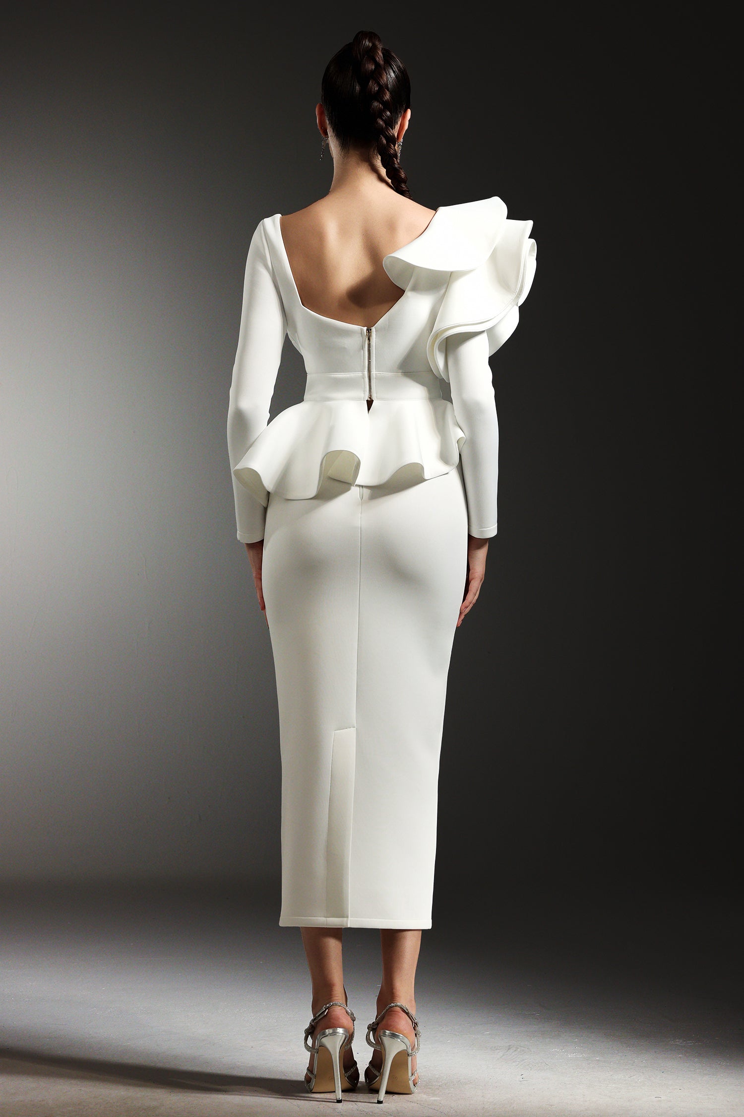 Faray Ruffled Long Sleeves Maxi Dress | Goddiva